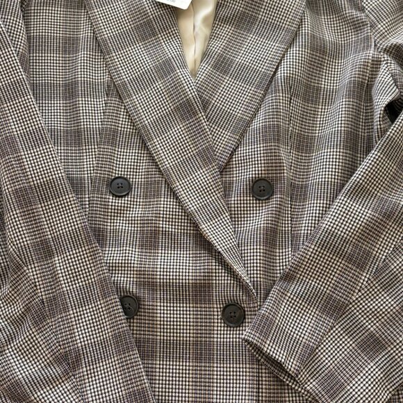 A New Day Plaid Double Breasted Boxy Fit Blazer Fully Lined Size Medium NWT - Picture 7 of 10